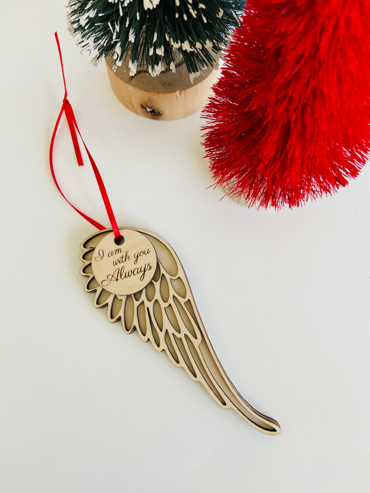 Wooden Angel Wing Ornament