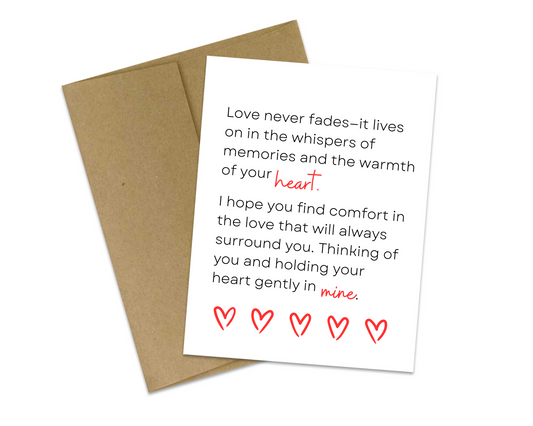 Love never fades greeting card