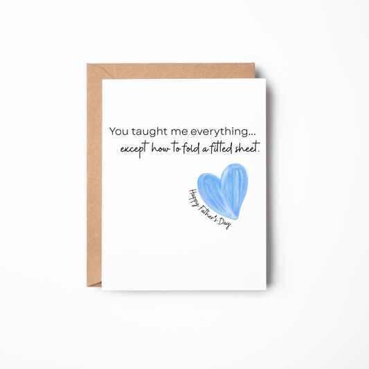 Funny Father’s Day Card | Dad Humor Card | Fitted Sheet Card for Dad | Happy Father’s Day Greeting Card