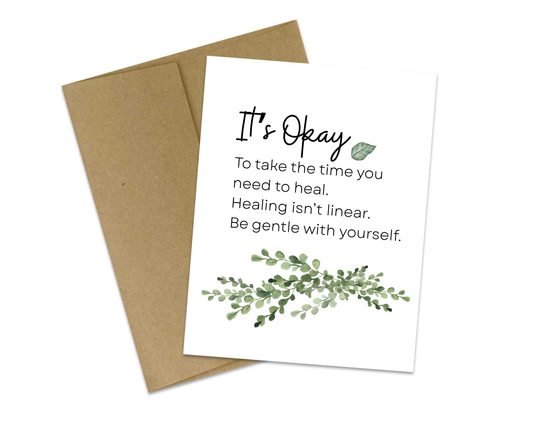 Be Gentle With Yourself Encouragement Card