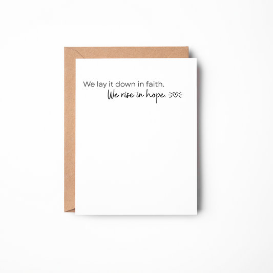 Christian Sympathy Card | We Lay It Down in Faith, We Rise in Hope