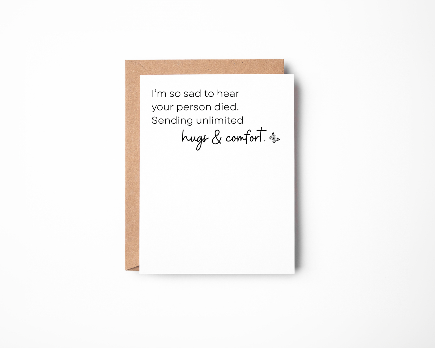 Unlimited Hugs & Comfort | Modern Sympathy Card for Loss
