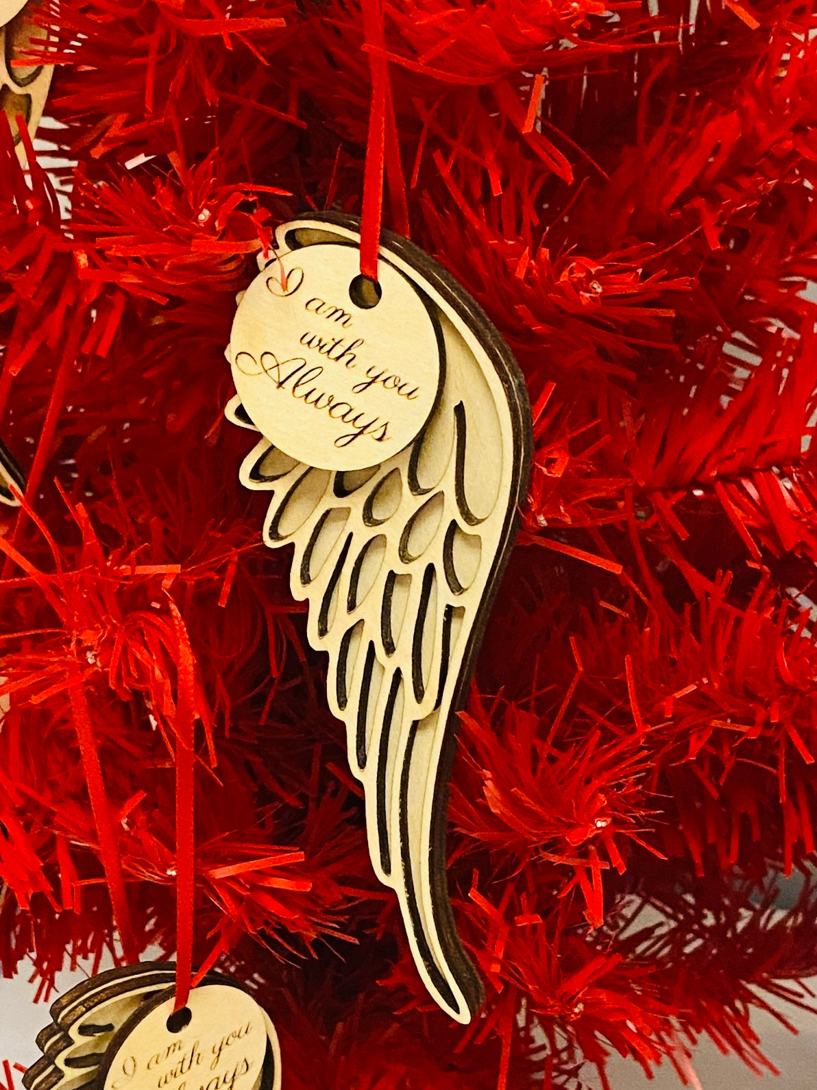 Wooden Angel Wing Ornament